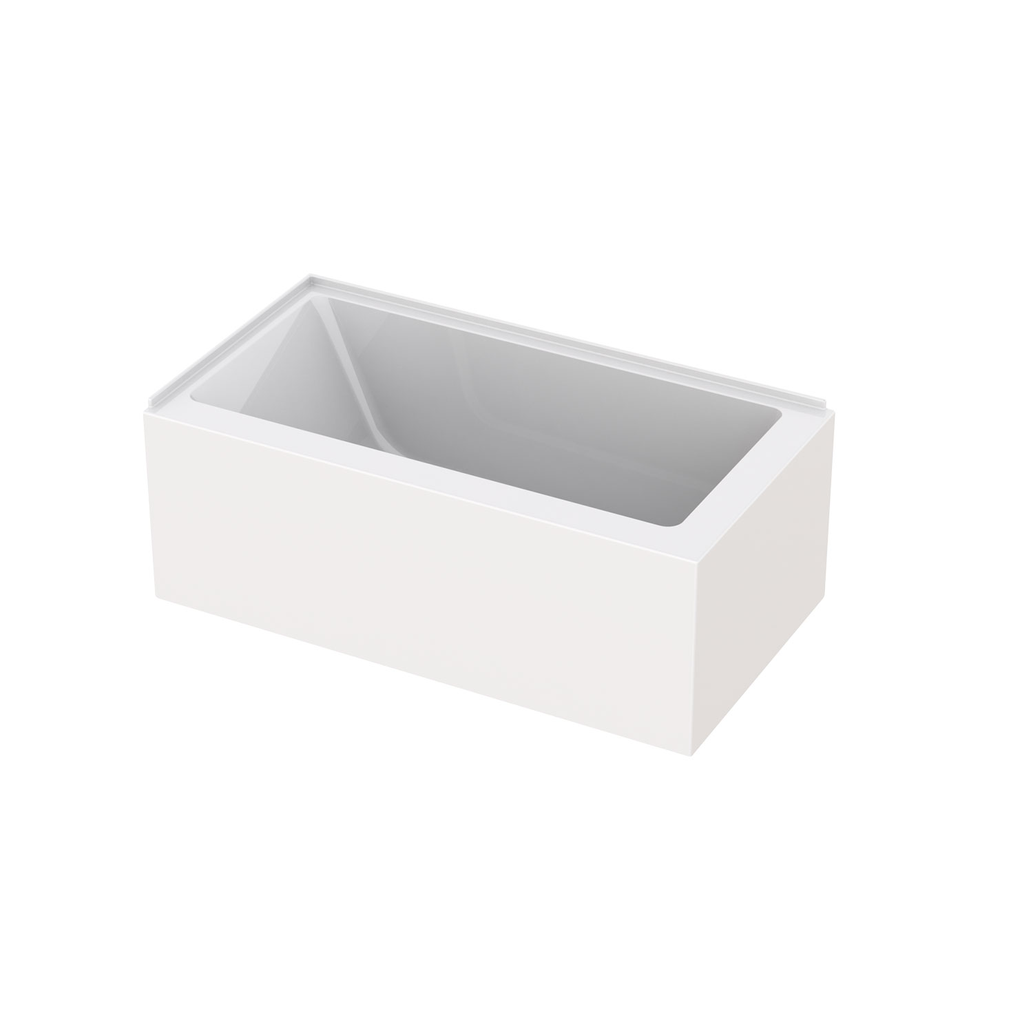 Skirt bathtub in a left corner with right drain, 60" x 32", in glossy white