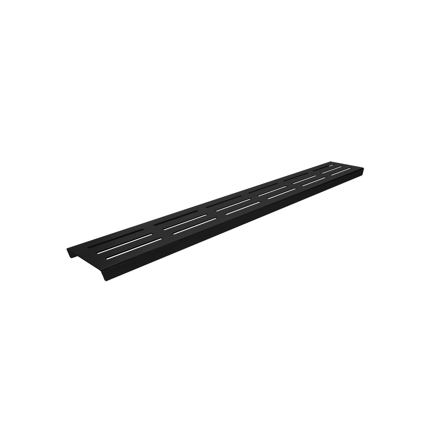 Linear matte black grate 30" rectangular pattern