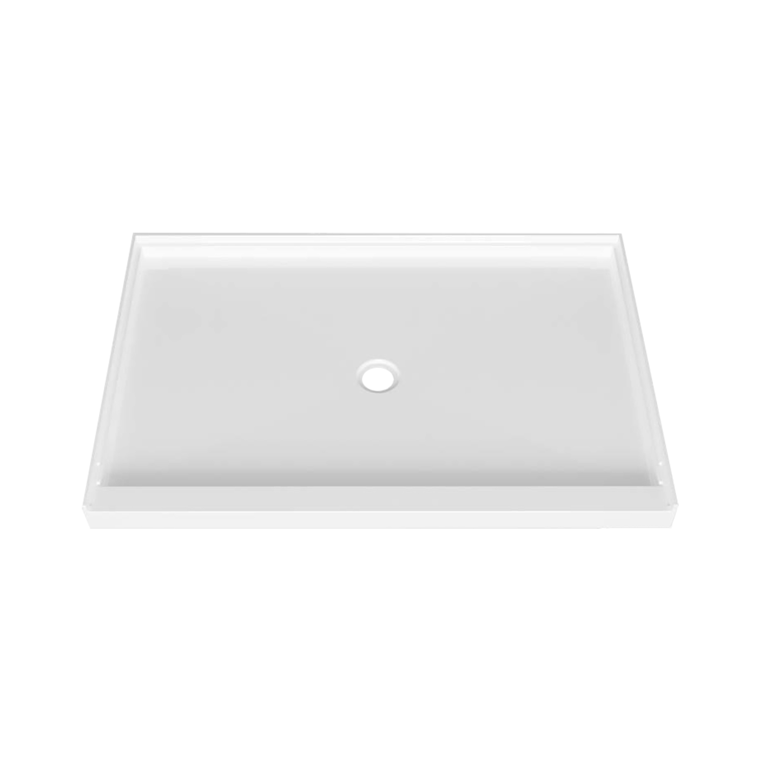 Shower base 48 x 36, in alcove, in glossy white