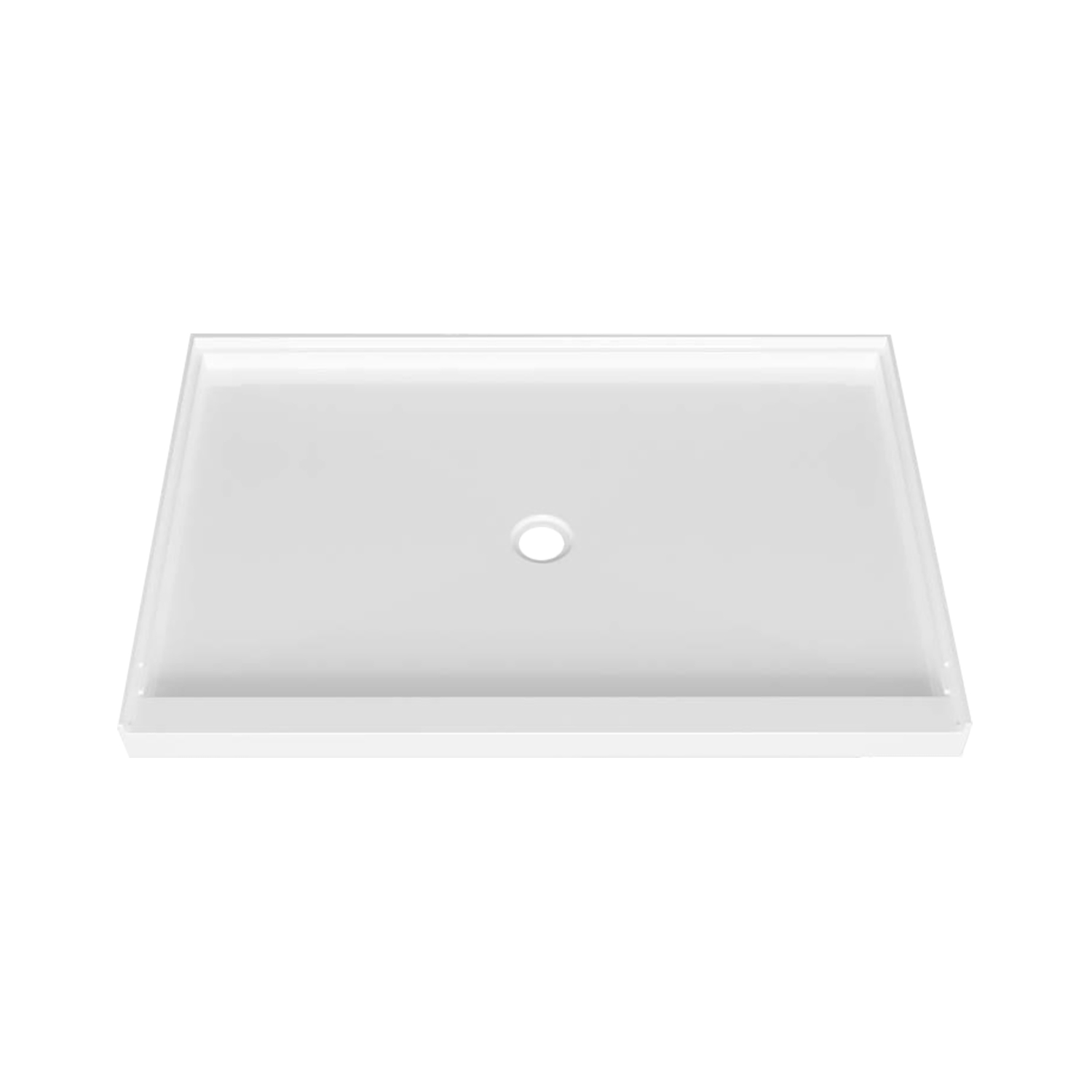 Shower base 60 x 30, in alcove, in glossy white