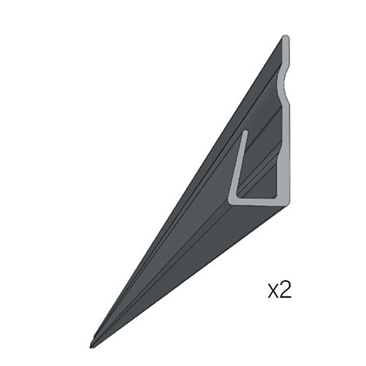 2 ends finishing kit 76'' for on wall installation chrome
