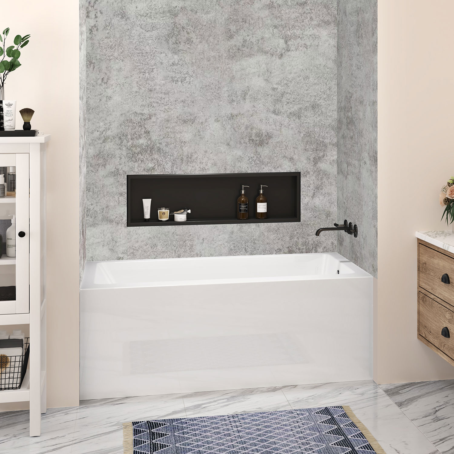 60" x 76" Grezio Wall, concrete imitation
