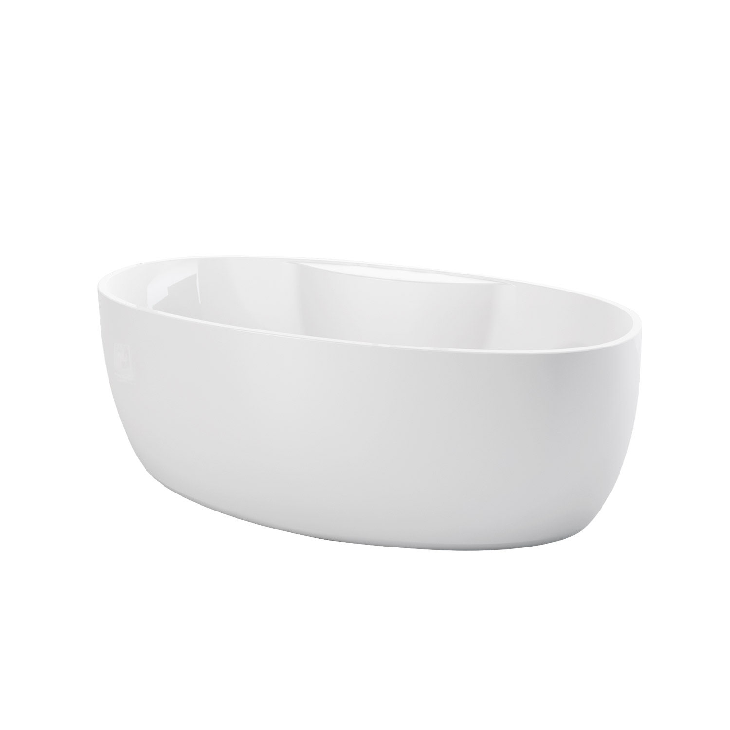 Baignoire autoportante, 66 1/2", en blanc lustré