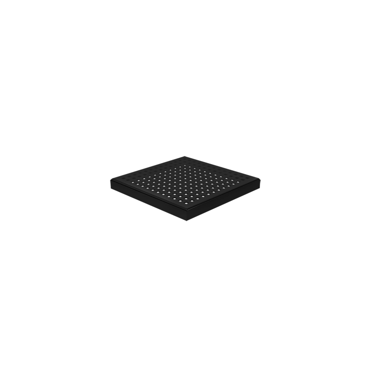 Grille carrée en noir mat 6" x 6" motif carré