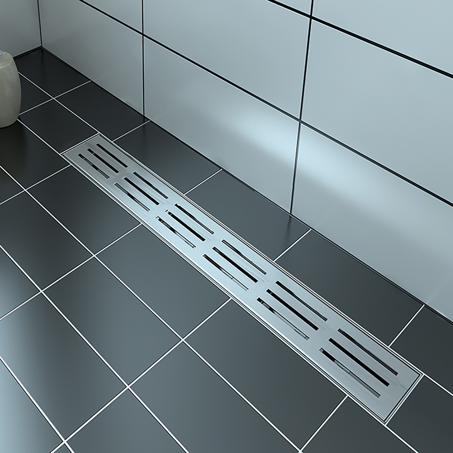 Grille linéaire en inox 24" motif rectangulaire