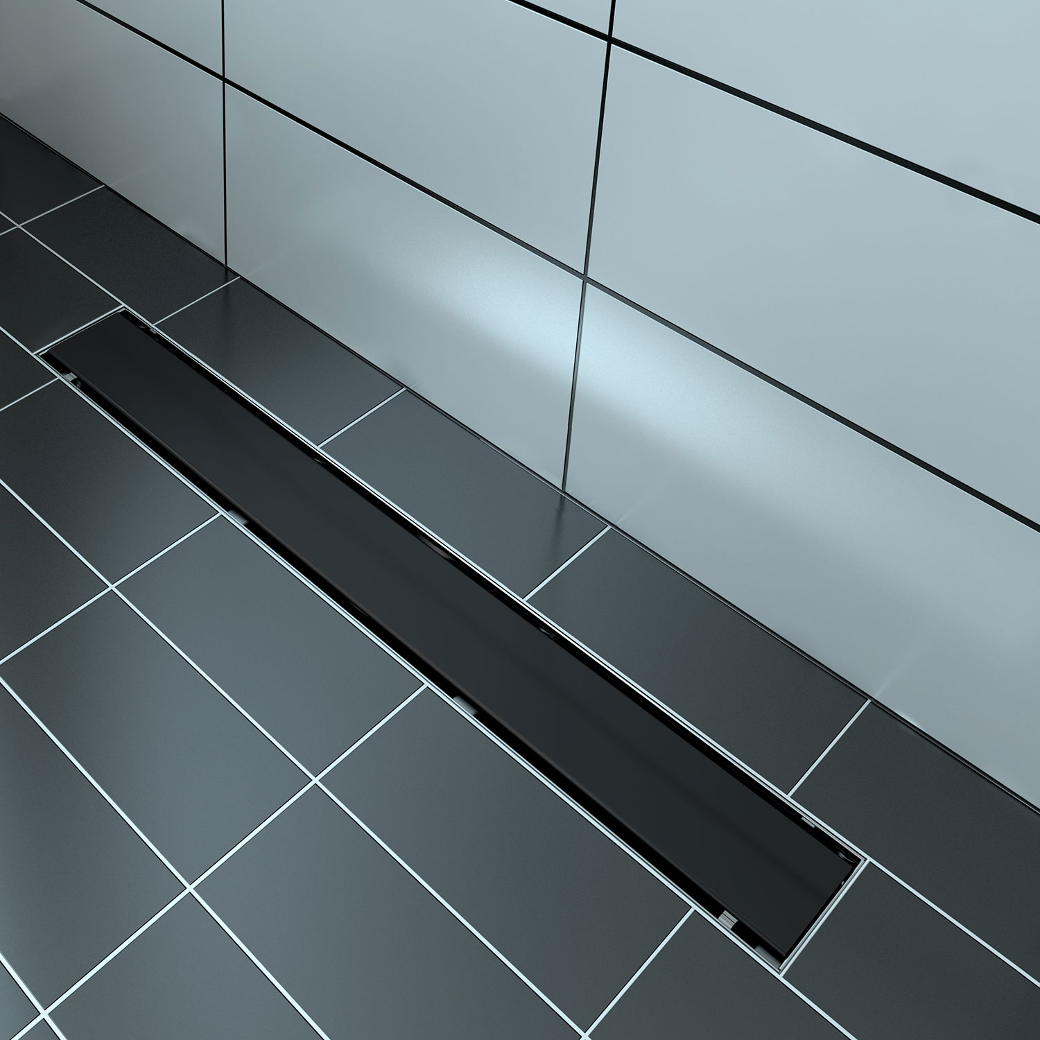Grille linéaire en noir mat 42" plaque réversible