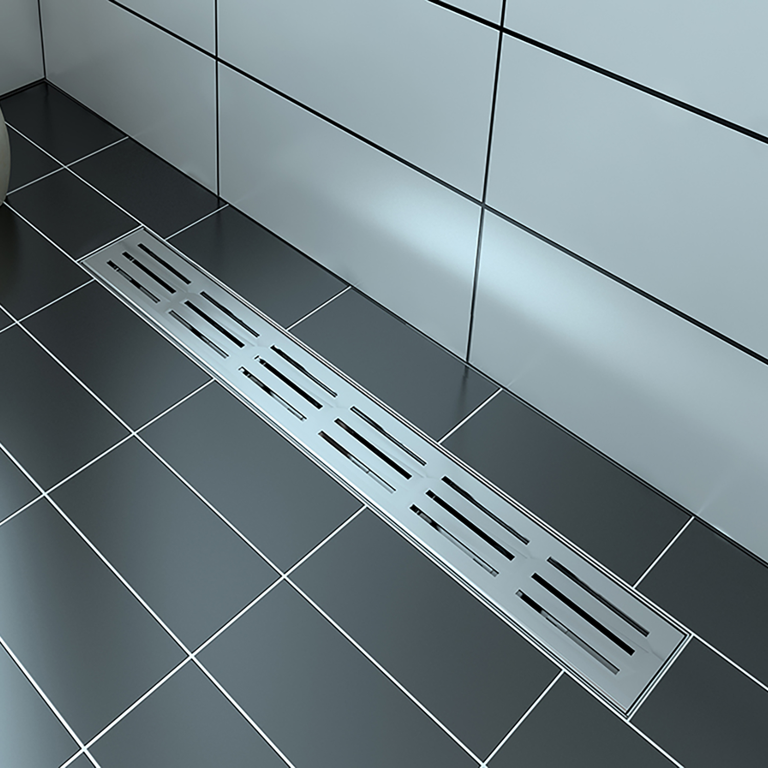 Grille linéaire en inox 54" motif rectangulaire