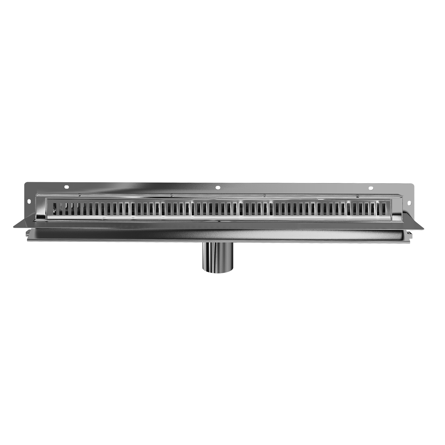Drain mural complet en inox 24"