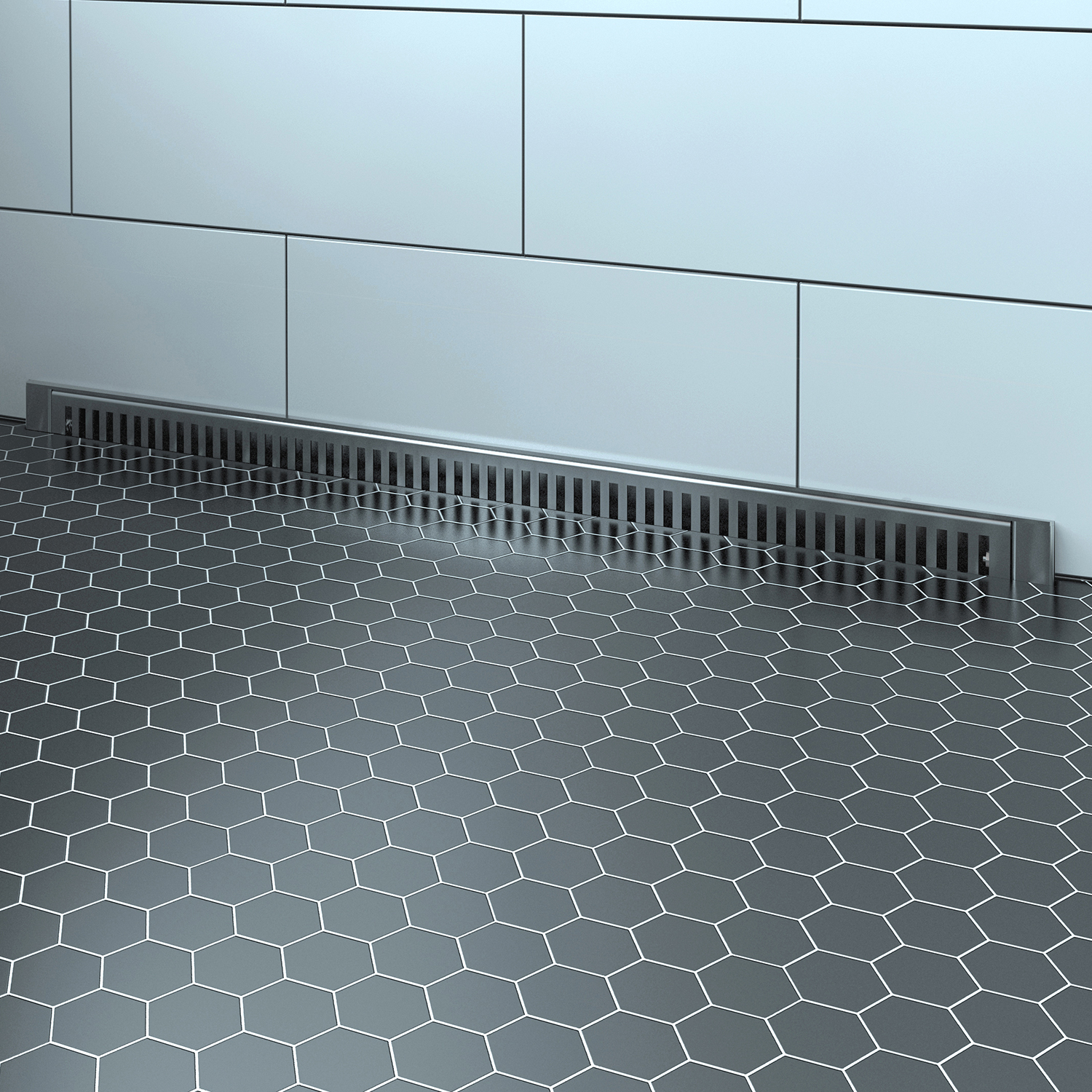 Drain mural complet en inox 26"