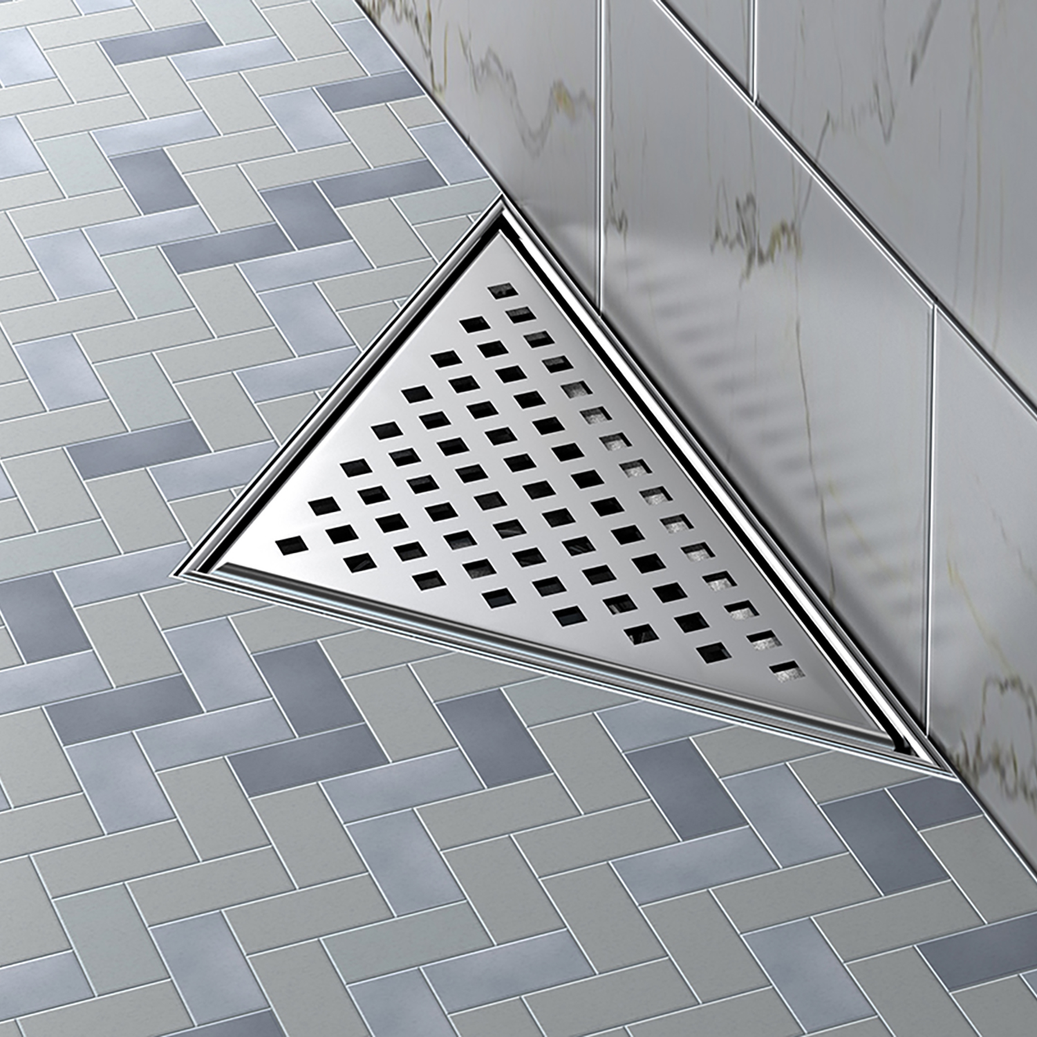 Grille inox triangle 8" x 8" motif carré