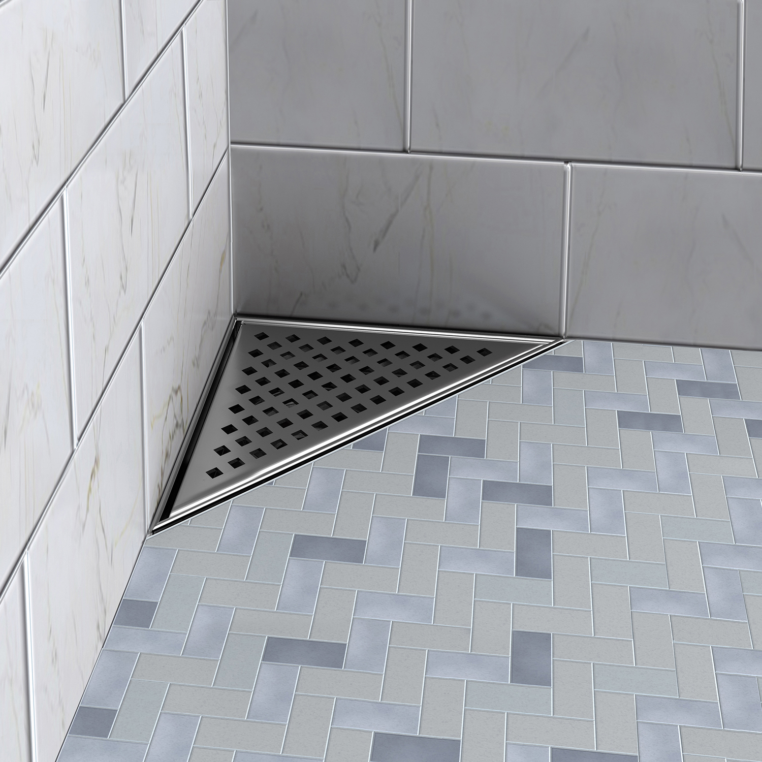 Grille inox triangle 8" x 8" motif carré