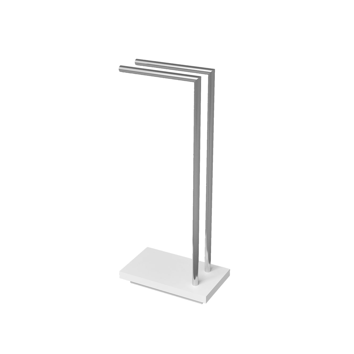 Freestanding towel bars in chromed steel