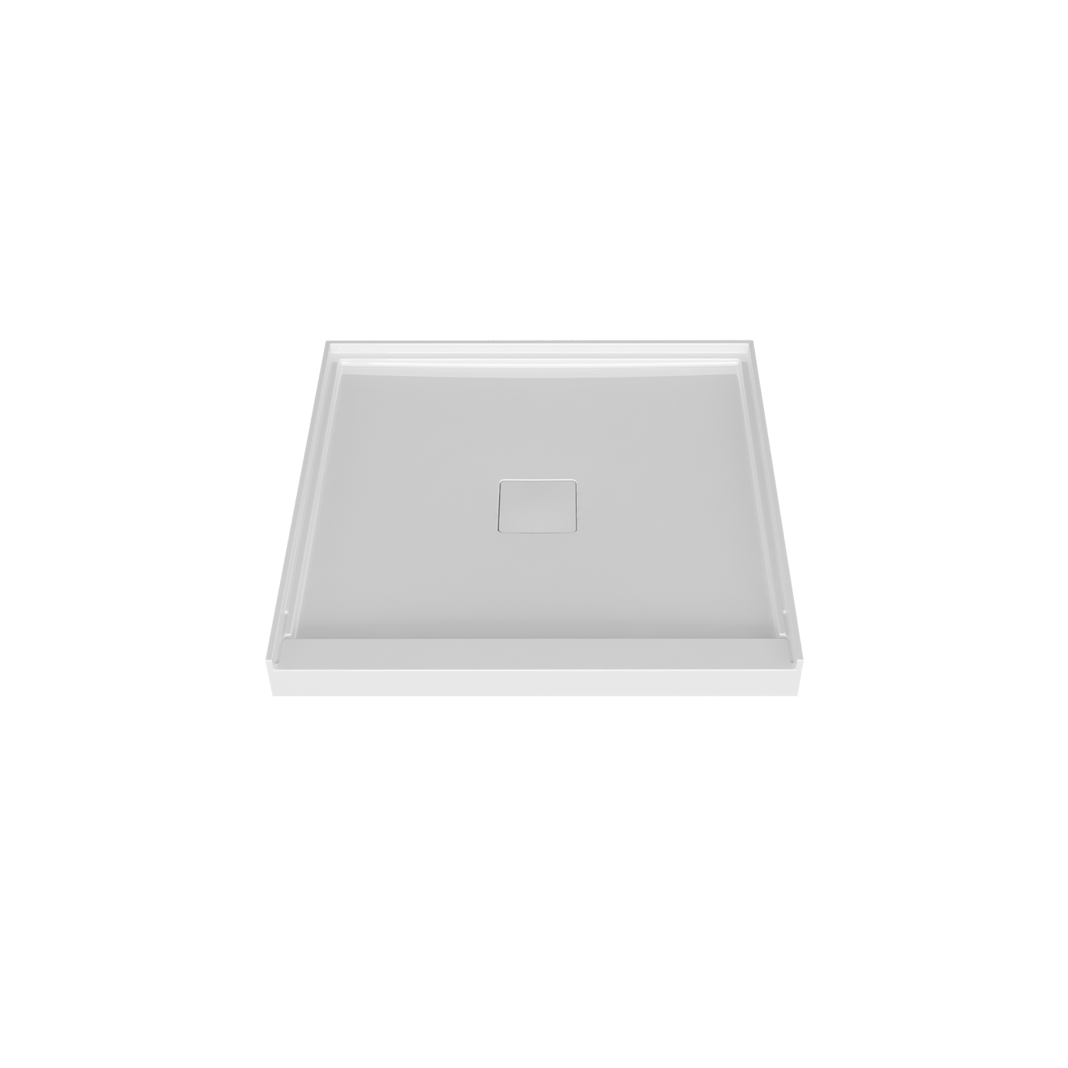 Shower base 36 x 36, in alcove, in matte white