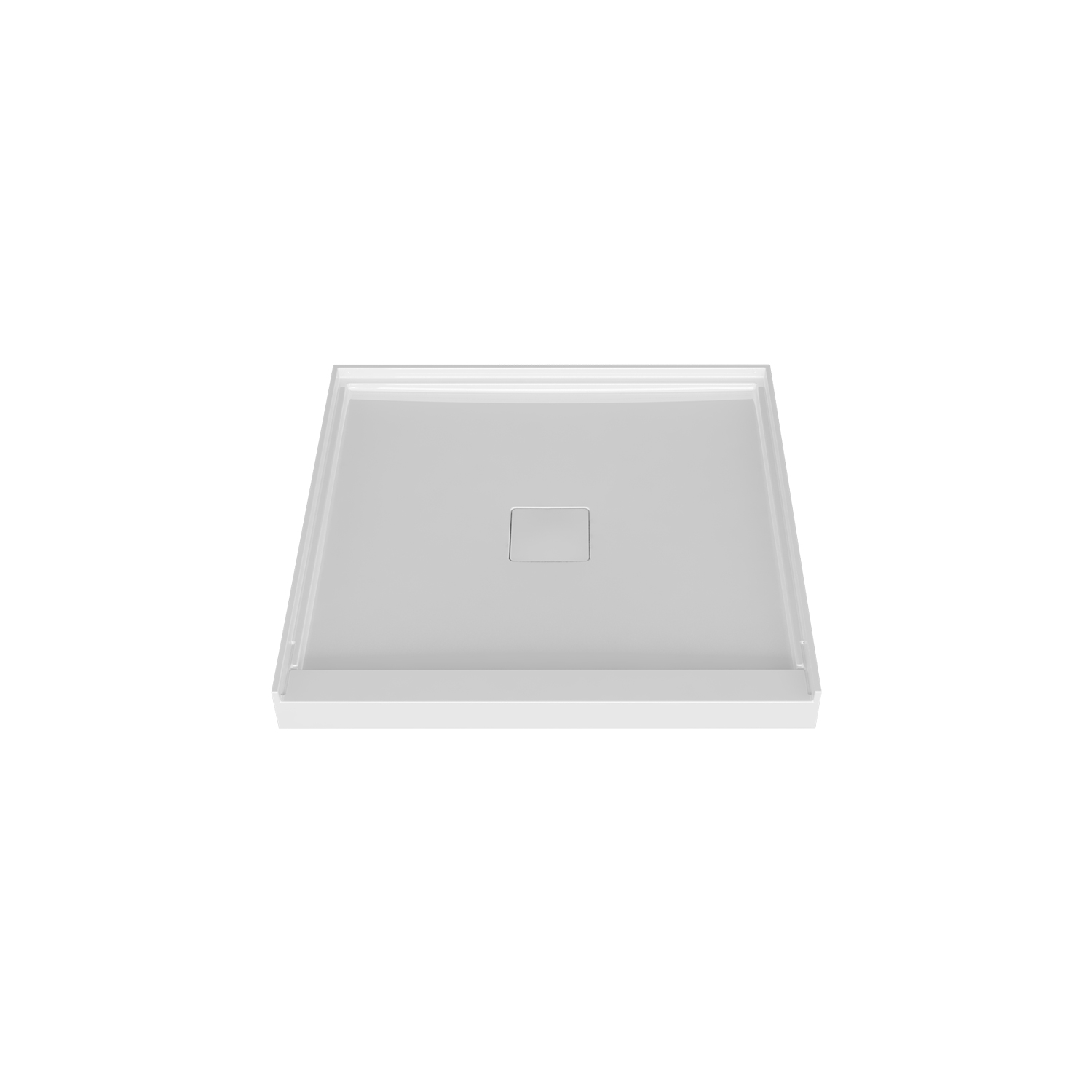 Shower base 42 x 42, in alcove, in glossy white