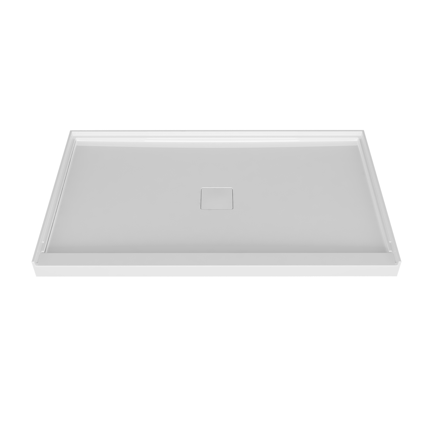 Shower base 60 x 32, in alcove, in matte white