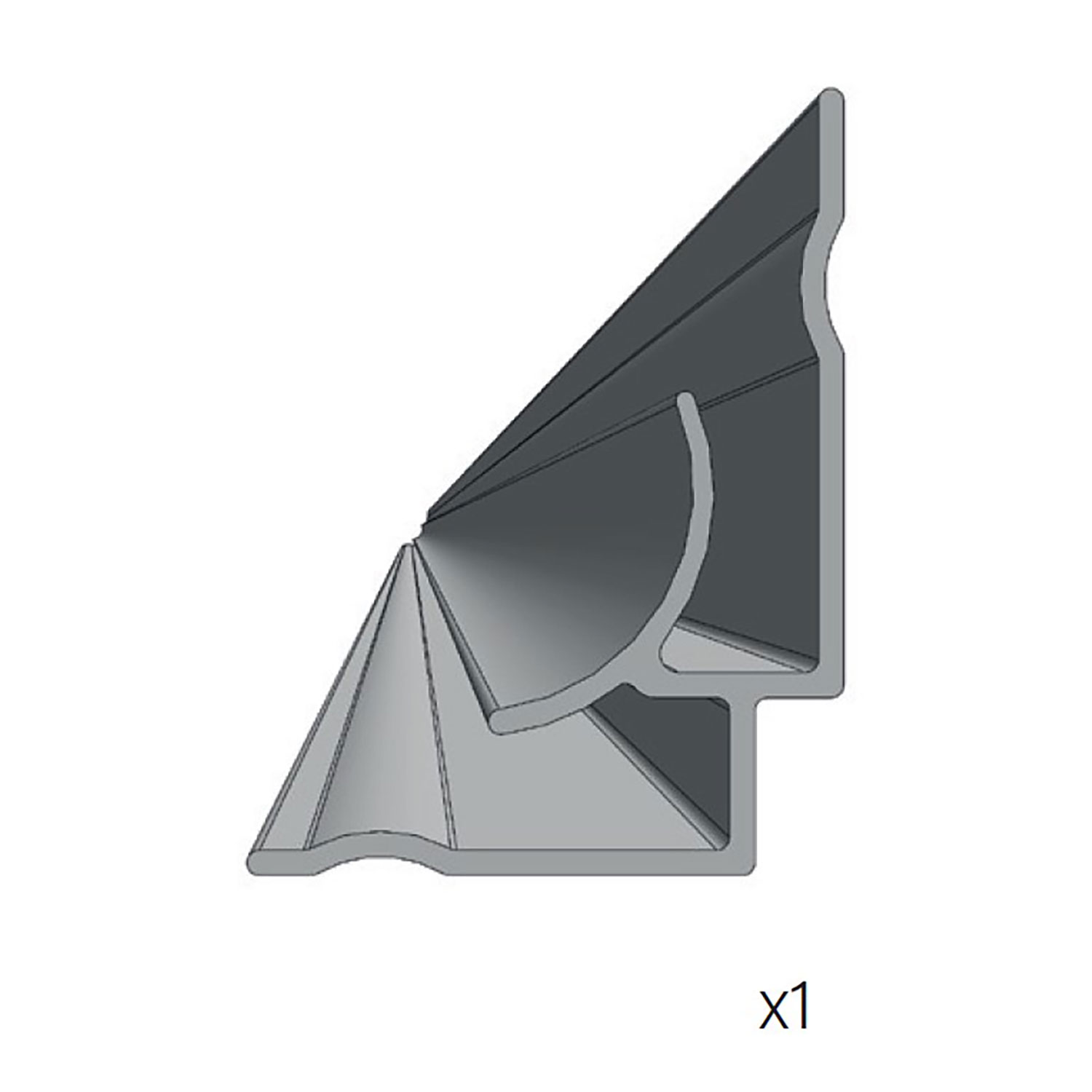 Aluminum kit for corner installation grey