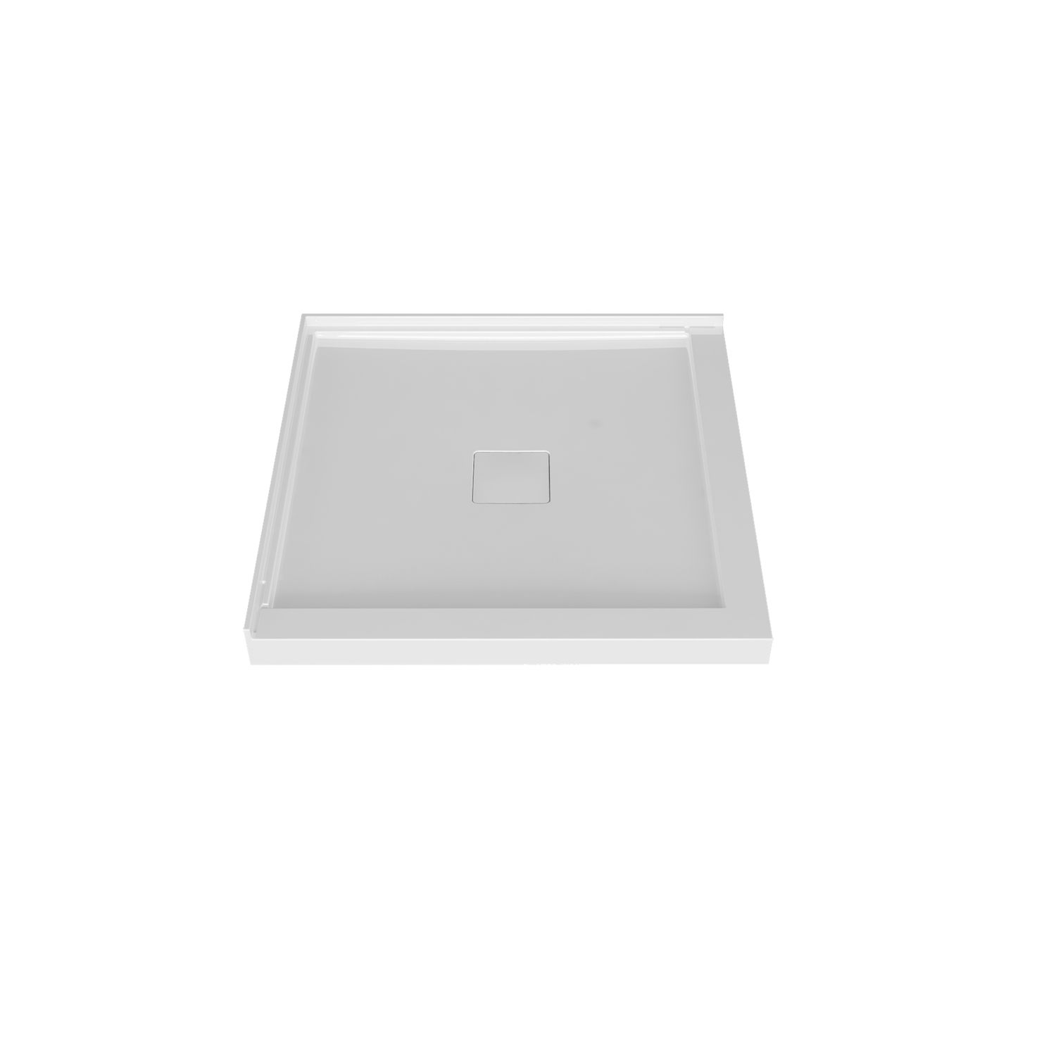 Base de douche 42 x 42, en coin, en blanc mat
