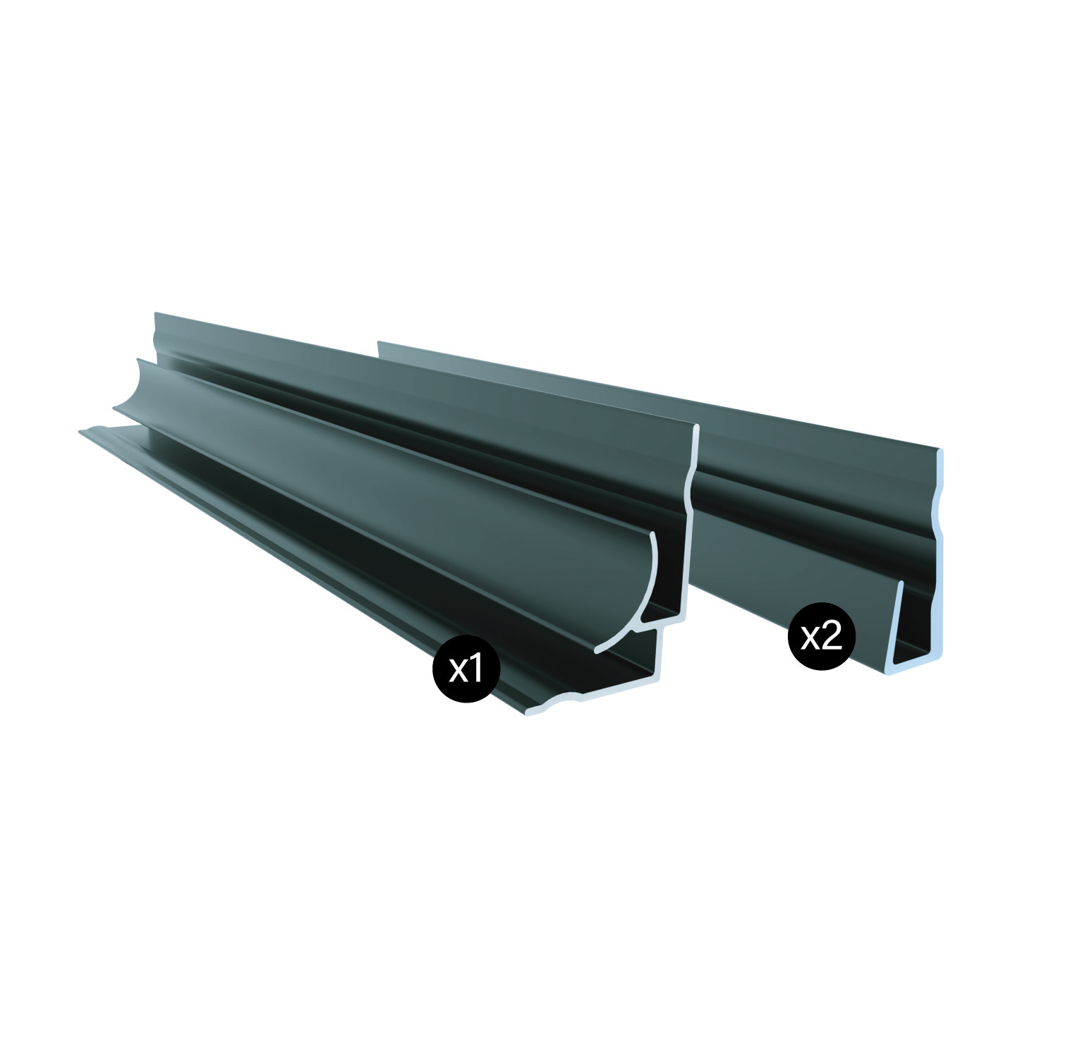 Kit d'aluminium pour installation en coin noir