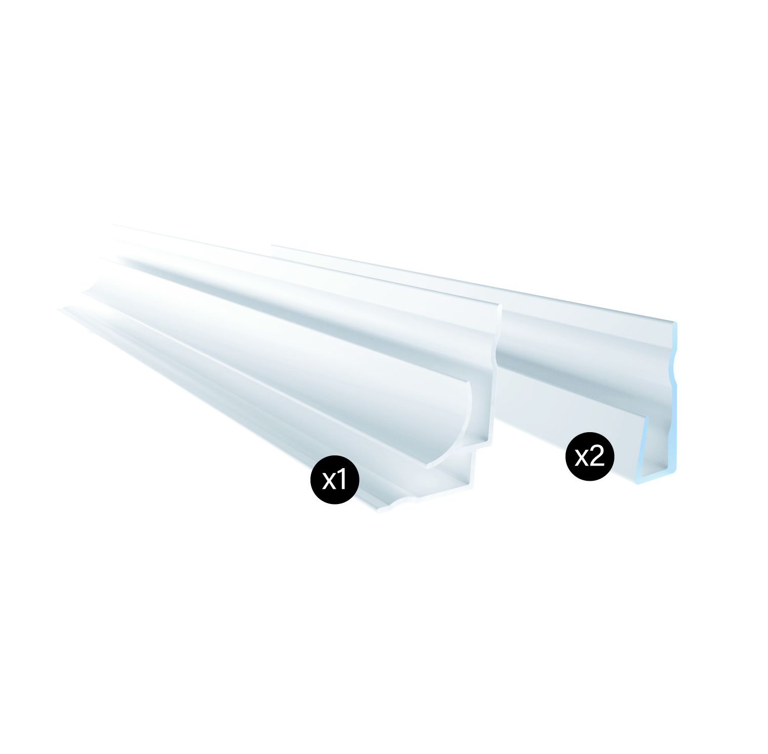 Kit d'aluminium pour installation en coin blanc