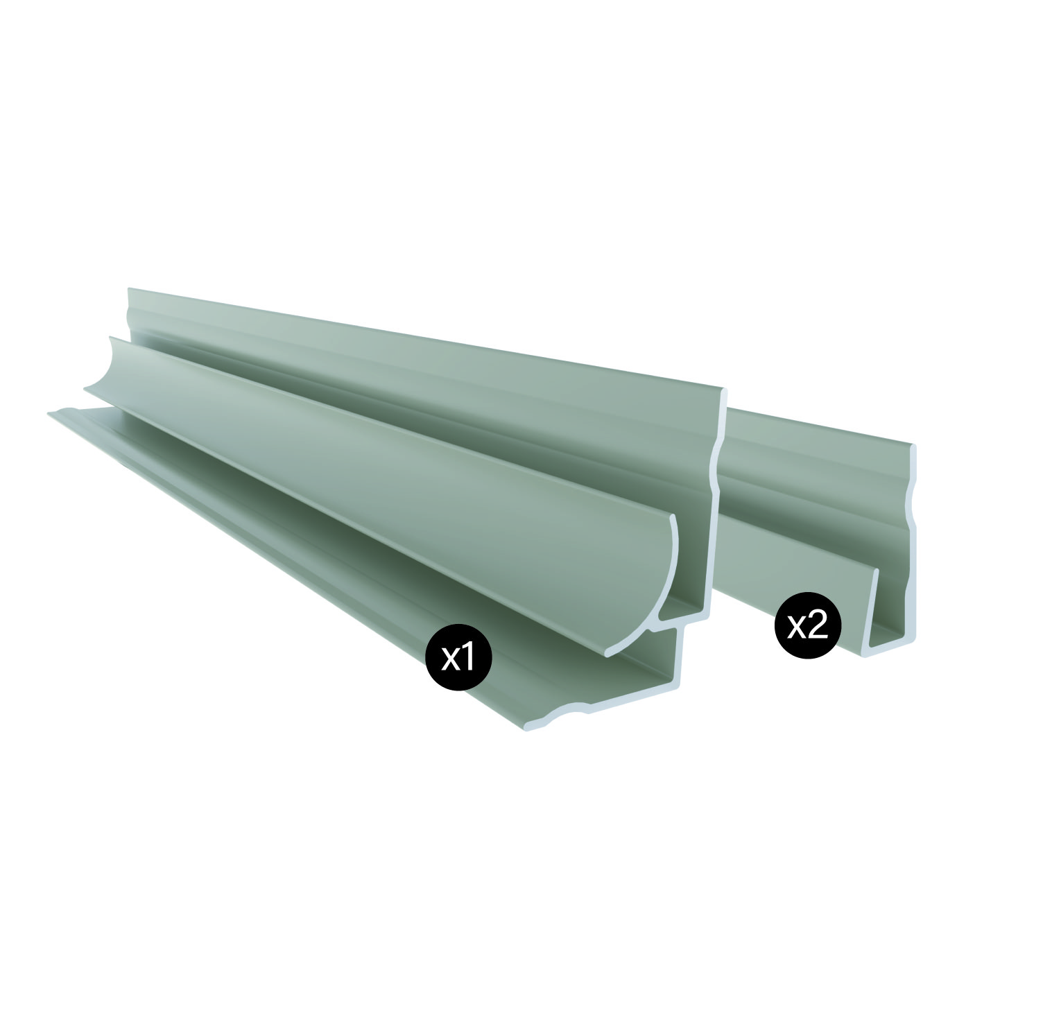 Kit d'aluminium pour installation en coin gris