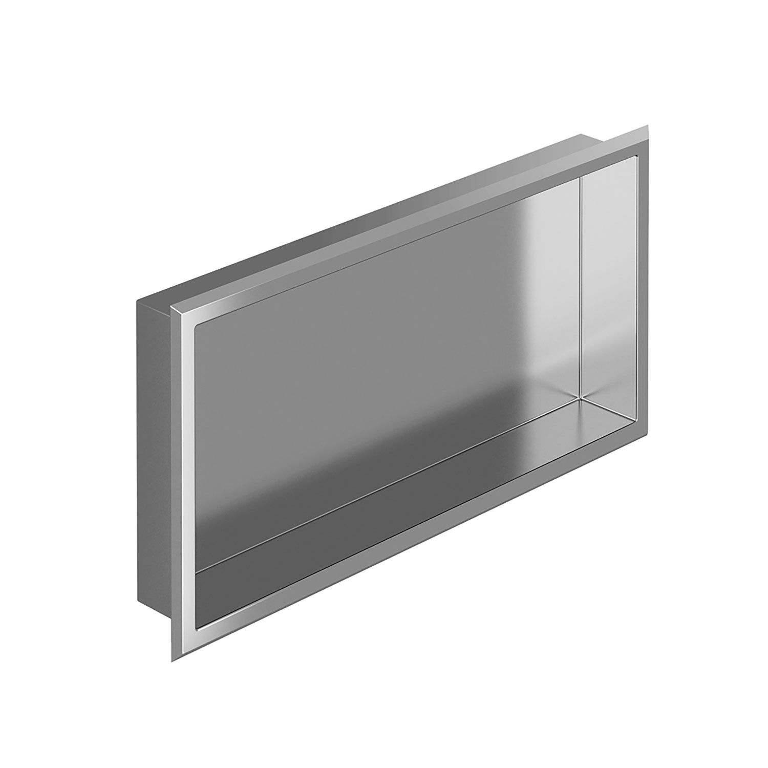 Polished stainless steel niche 12'' x 24'' x 3''