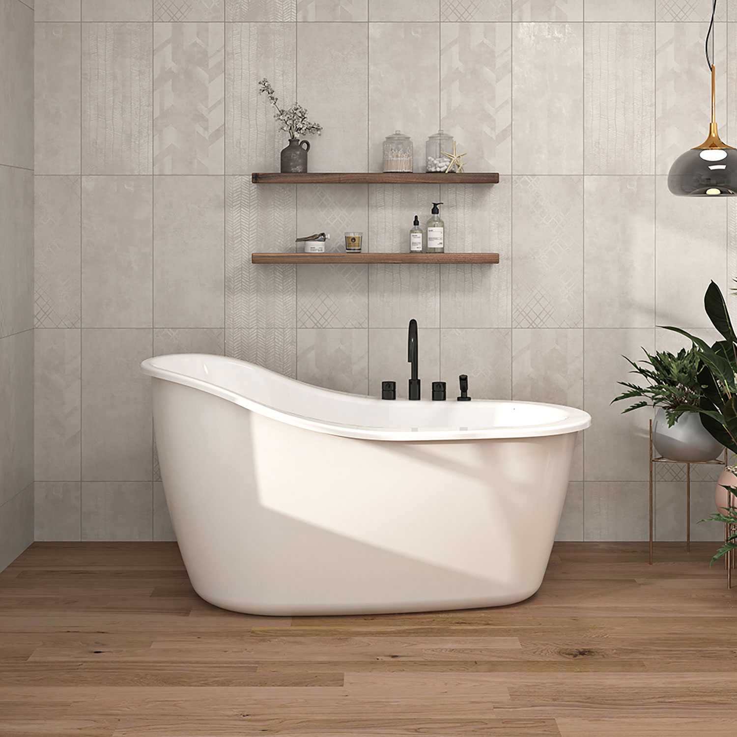 Freestanding bathtub, 60 1/4
